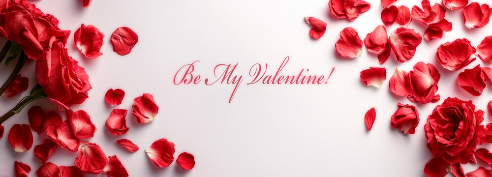 AI-generated illustration of a beautiful Valentine's Day greeting card. Be My Valentine