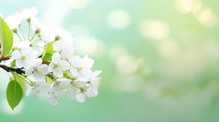 cherry blossom on a mint background 