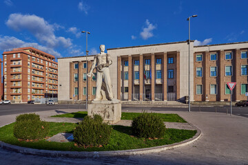 Palazzo della Questura in Latina, a building from the '30s in a fascist architectural style, Italy
