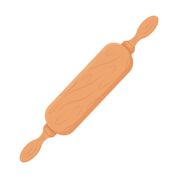 Rolling pin for rolling out dough. Vector illustration.