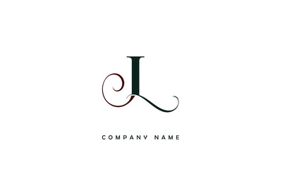 JL, LJ, J, L Abstract Letters Logo Monogram