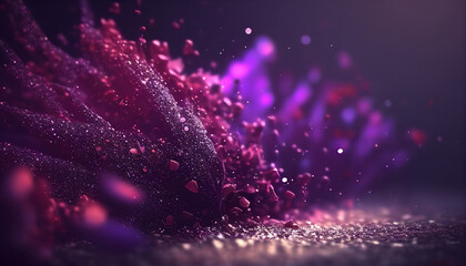 Abstract purple sparkle particles background , Hyper , Ai generated image