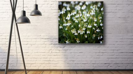 A picture of some white flowers in a room