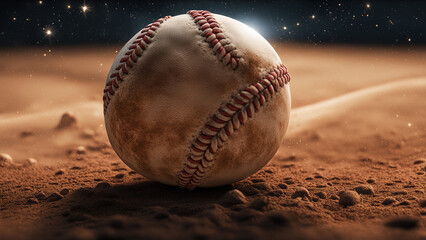 Baseball comet hurling through the cosmos