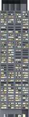 Obraz premium Facade view of moden building at night - skyscraper