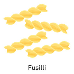 Fusilli pasta. Restaurant pasta. For menu design, packaging. Vector illustration.