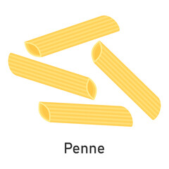 Penne pasta. Restaurant pasta. For menu design, packaging. Vector illustration.