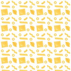 Background from different types of pasta. Package design. Vector illustration.