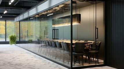 Office glass partition transparent UHD wallpaper