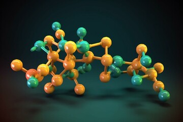 Illustration of a molecule in difenoconazole fungicide. Generative AI