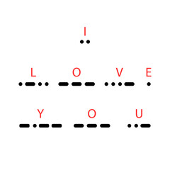 I Love You text in Morse code. Vector illustration.v © Tetiana