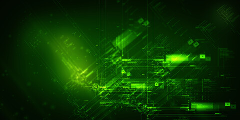 2d illustration Abstract futuristic electronic circuit technology background