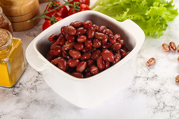 Canned red beans in the bowl