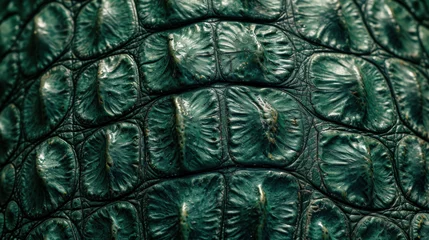 Muurstickers Green crocodile texture background  © reddish