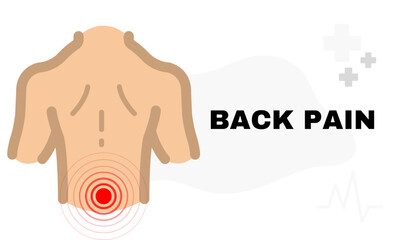 Obraz premium Back pain vector illustration concept