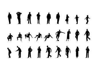 Fototapeta na wymiar silhouette people man woman vector illustration. isolated graphic silhouettes person isolated sketch simplicity hand drawn human continuous black line. people stand design group business concept.