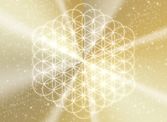 Flower of life - Sacred geometry - gold gradient