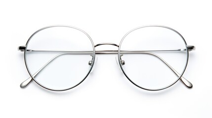Prescription Glass Eyewear Frame Metal Frame Round Shape Swuare Frame Silver Pilot Frame Product Photography.


