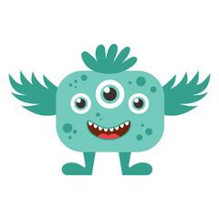 Cute funny monster. Vector illustration.