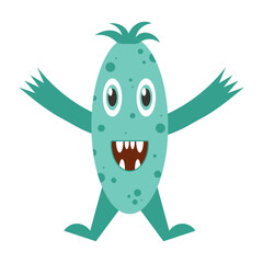 Cute funny monster. Vector illustration.