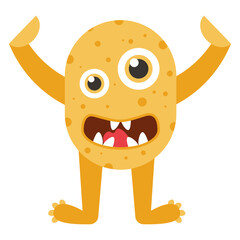 Obraz premium Cute funny monster. Vector illustration.