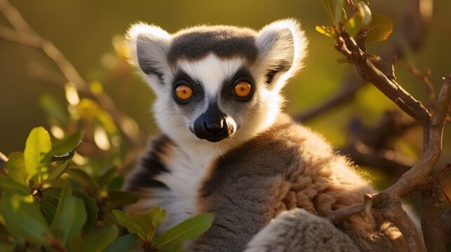 Ring-tailed lemur (Lemur catta) is a large strepsirrhine primate known as maky, maki or hira - Tsimanampetsotsa Nature Reserve, Madagascar.


