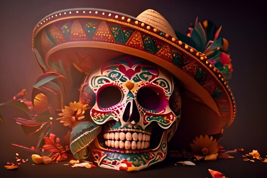 Cinco de Mayo / Day of the Dead Mexican Skull Mascot