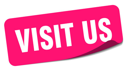 visit us sticker. visit us label
