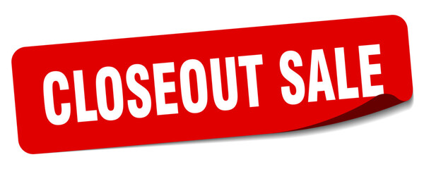 closeout sale sticker. closeout sale label