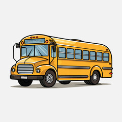 Obraz na płótnie Canvas School bus in cartoon, doodle style. Isolated 2d vector illustration in logo, icon, sketch style, Eps 10. AI Generative