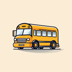 School bus in cartoon, doodle style. Isolated 2d vector illustration in logo, icon, sketch style, Eps 10. AI Generative