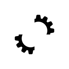 Quarter and parts gear wheel. Fourth part of the pinion. Half a cogwheel. Vector silhouette. 