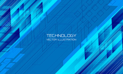 Fototapeta premium Abstract blue neon geometric dynamic speed technology futuristic design background vector