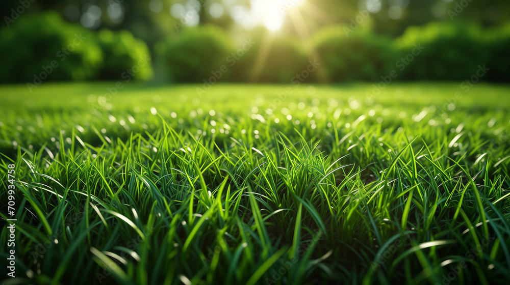 Wall mural green grass background