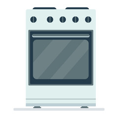 Gas stove icon. Flat style. Vector illustration.