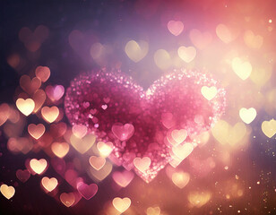 Bokeh heart background. Valentine_s day concept.
