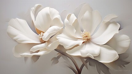 Obraz na płótnie Canvas a pristine white surface, each petal a brushstroke of tranquility.