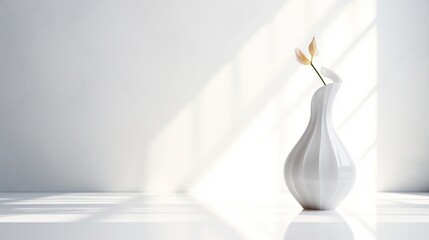 a radiant, solitary vase against a backdrop of pure white, ensuring the image is crystal clear in high definition.