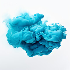 turquoise blue cloud on white background, ultra realism, unreal engine created with Generative Ai