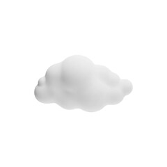 Single cloud or white vapor realistic vector illustration on white background.