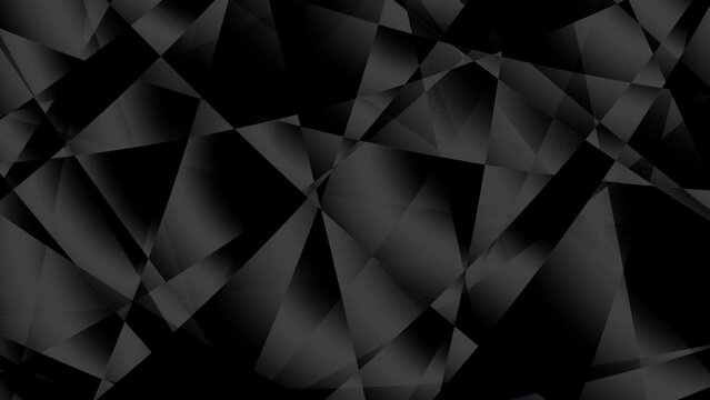 Elegant black abstract geometric polygon motion background. 4k looping footage