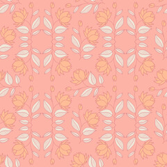 Pattern with flowers. Natural ornament. vector illustration.