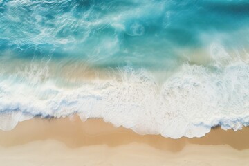 Soft blue ocean waves on the coastline with beautiful clean sand. nobody.