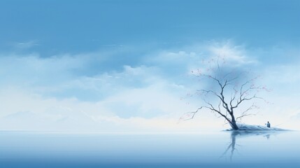 a soft blue background, creating a tranquil and visually appealing scene.