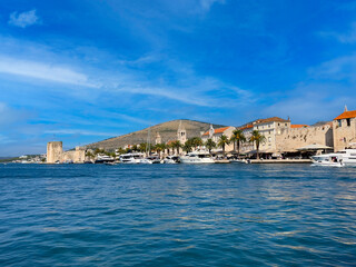 Fototapeta na wymiar City. Trogir. Croatia. Port. Nice boats. Old city. Blue sea.