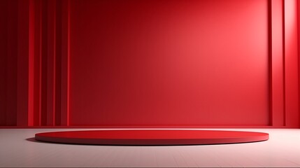 Vibrant crimson studio backdrop with window shadows for showcasing products.