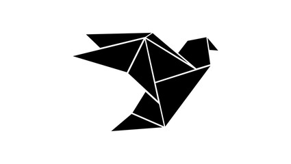 paper bird , black isolated silhouette