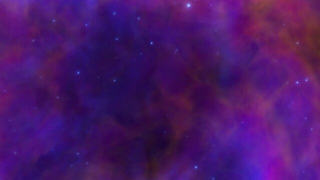 looped animation. A journey through the nebula