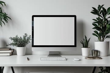 Sleek Simplicity Minimalist Branding Mockup with a Blank Screen
