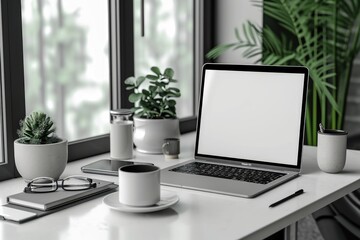 Sleek Simplicity Minimalist Branding Mockup with a Blank Screen